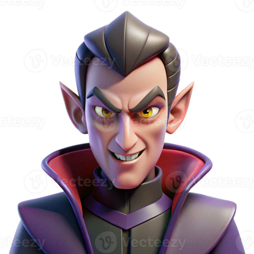 splendid sought-after Evil villain, menacing expression, with Transparent Background png