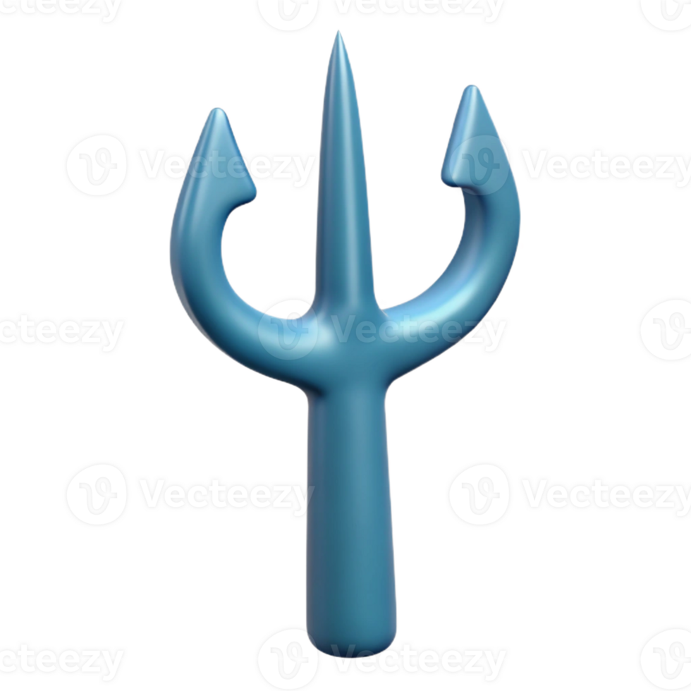 pristine unforgettable Trident of Poseidon, symbol of the sea with Transparent Background png