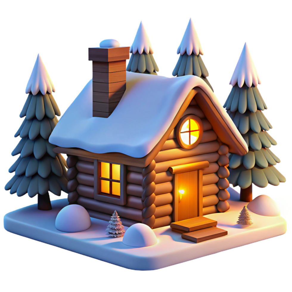 magnificent abstract A Rustic Log Cabin Nestled in a Snowy genuine png