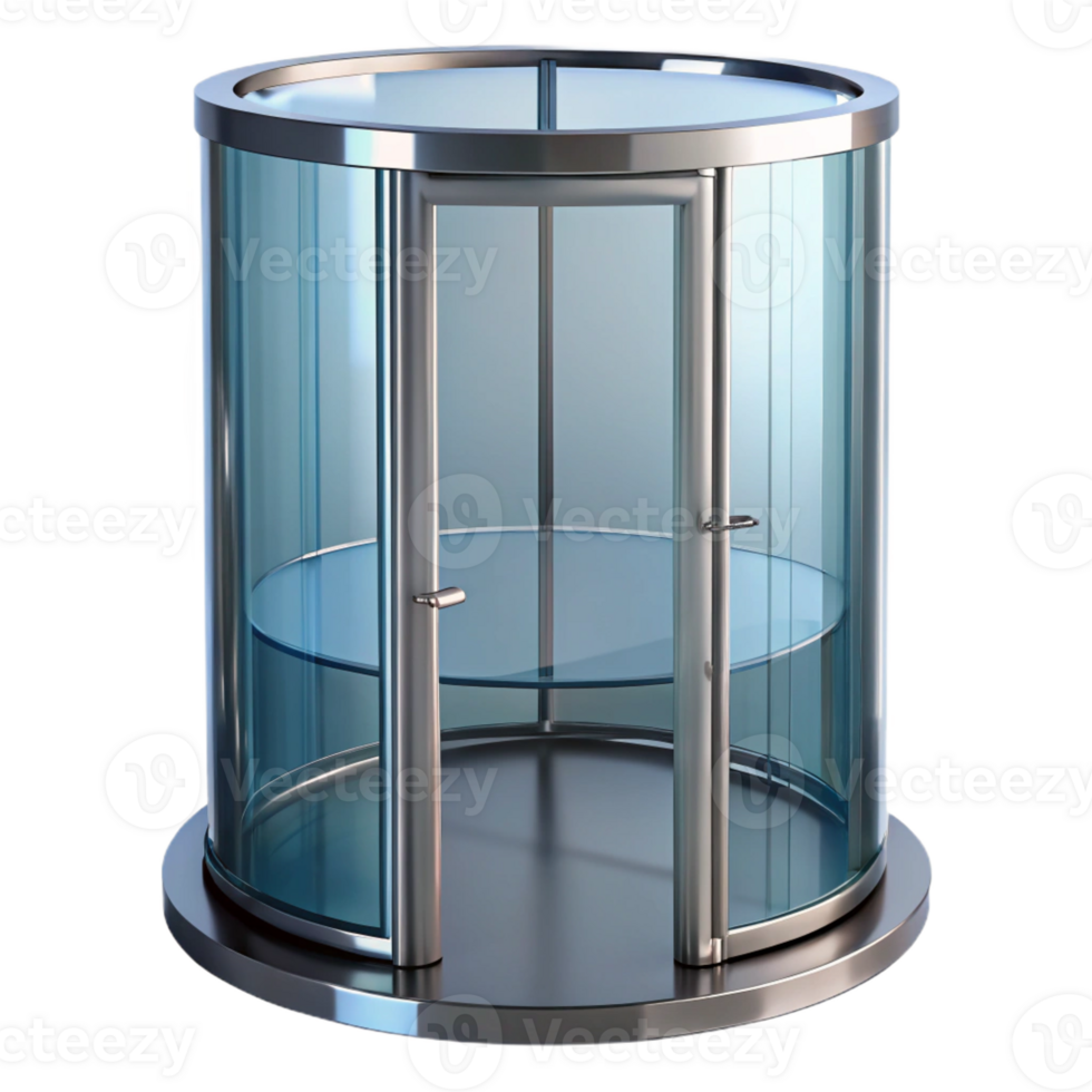 iconic impressionist Revolving door, glass and metal with Transparent Background masterfully captured png