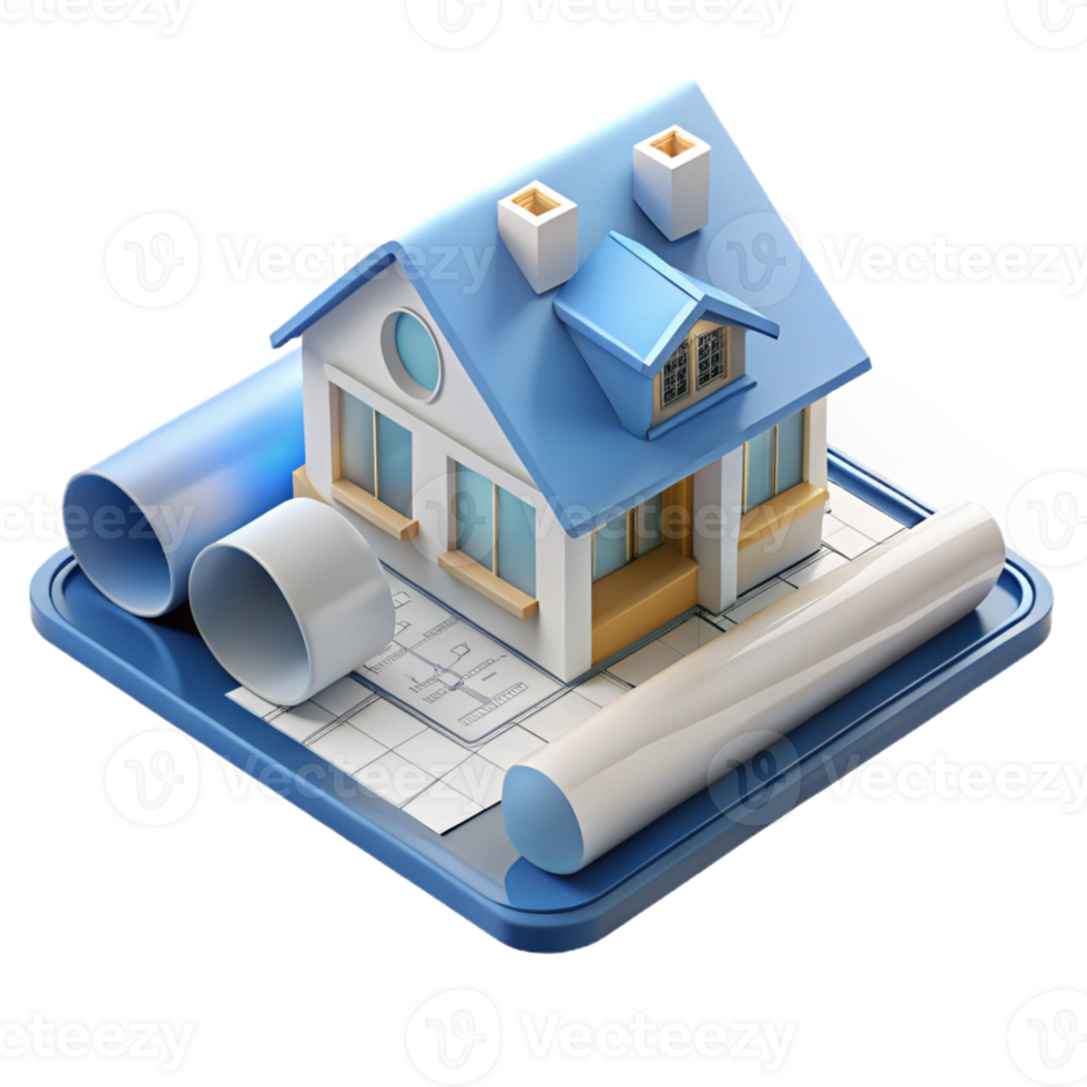 wonderful unforgettable House plan technical drawing, with Transparent Background png