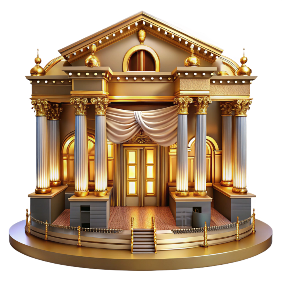 serene minimalist A Grand Opera House with a Gilded Facade high resolution png