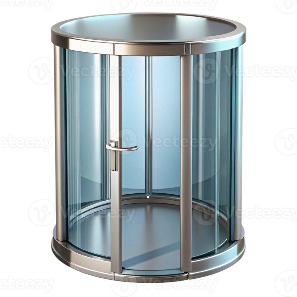 hypnotic unparalleled Revolving door, glass and metal with Transparent Background png