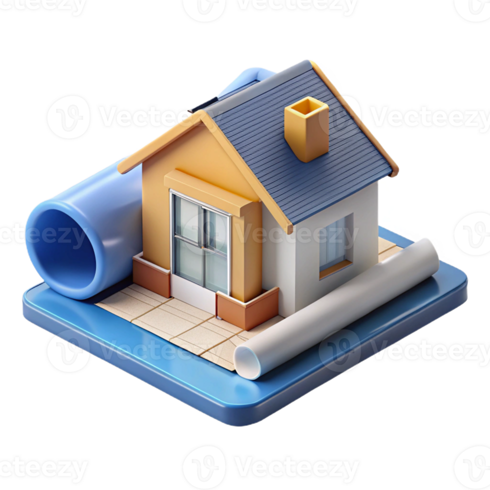 whimsical majestic House plan technical drawing, with Transparent Background ultra HD png