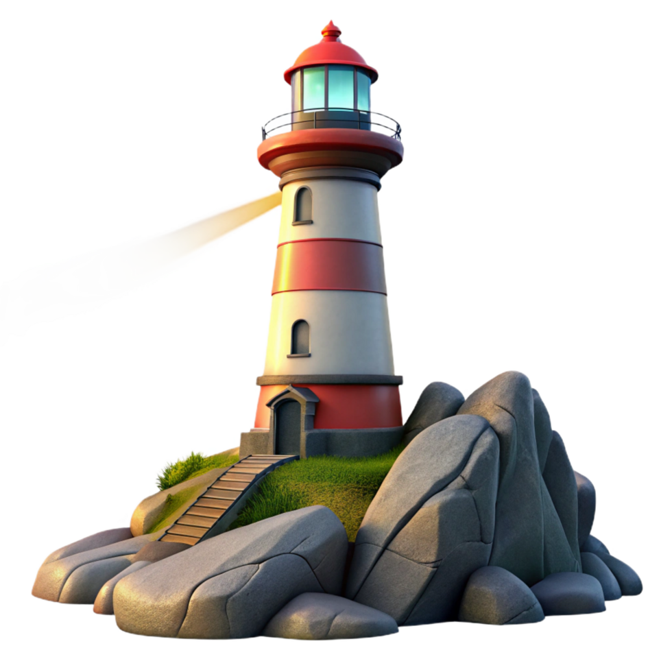 impressive abstract A Towering Lighthouse on a Rocky authentic png
