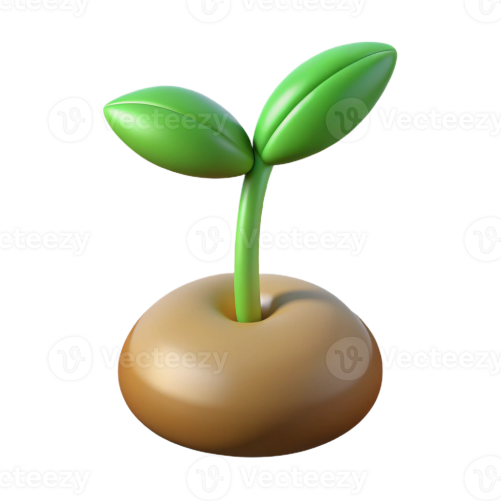 peaceful captivating A single, sprouting seed with Transparent Background 8K png