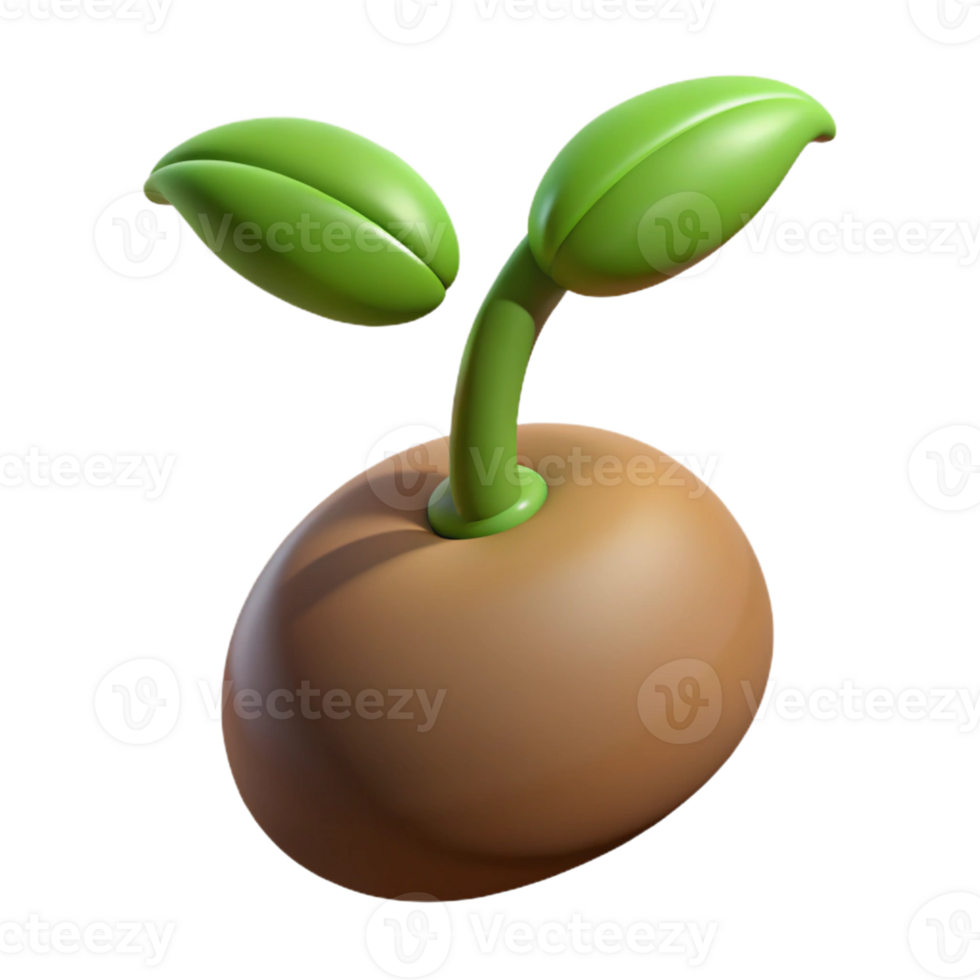 wonderful timeless A single, sprouting seed with Transparent Background png