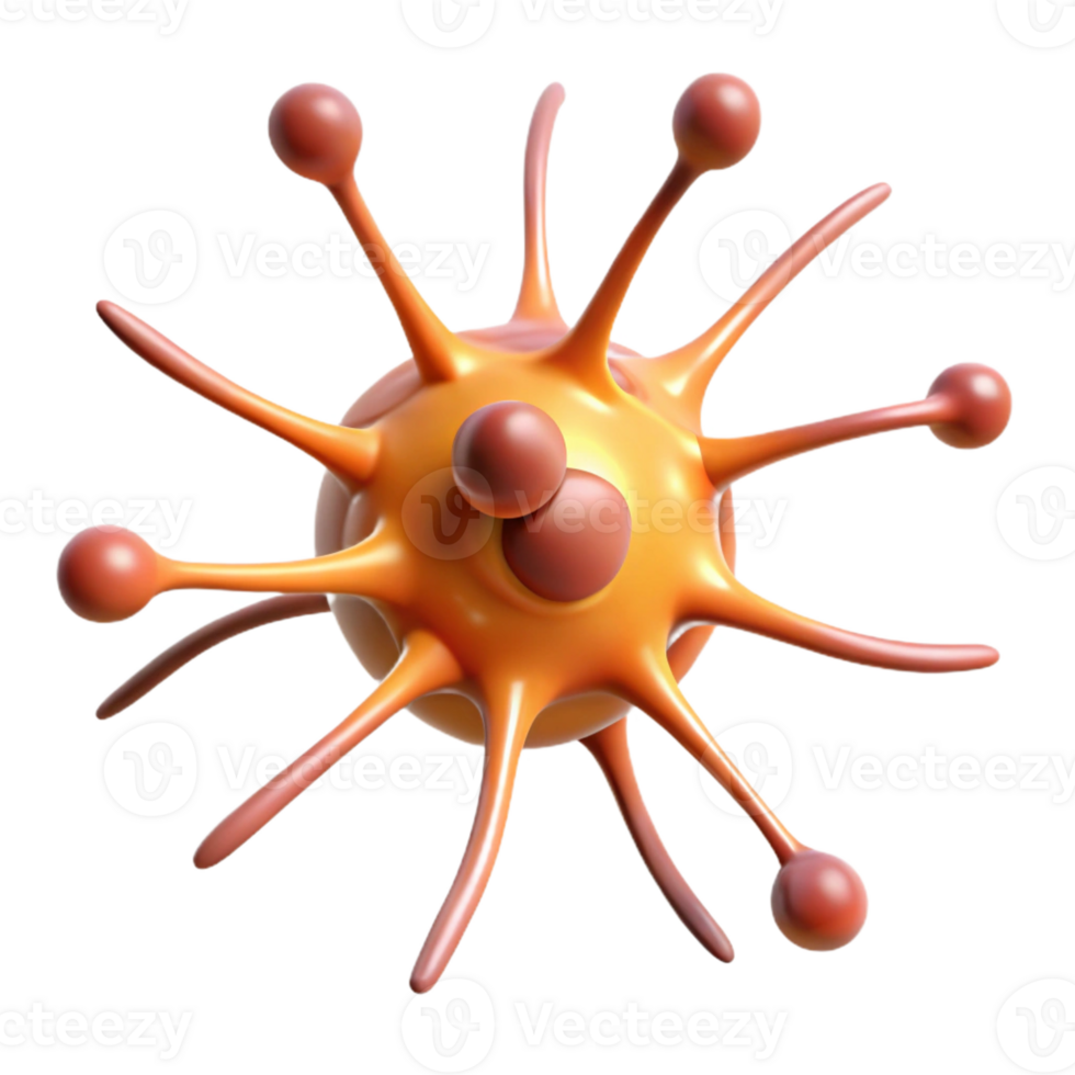 dramatic romantic futuristic Hyper-specific, professional render of a single, neuron cell, detailed structure, isolated cutout with Transparent Background professional png