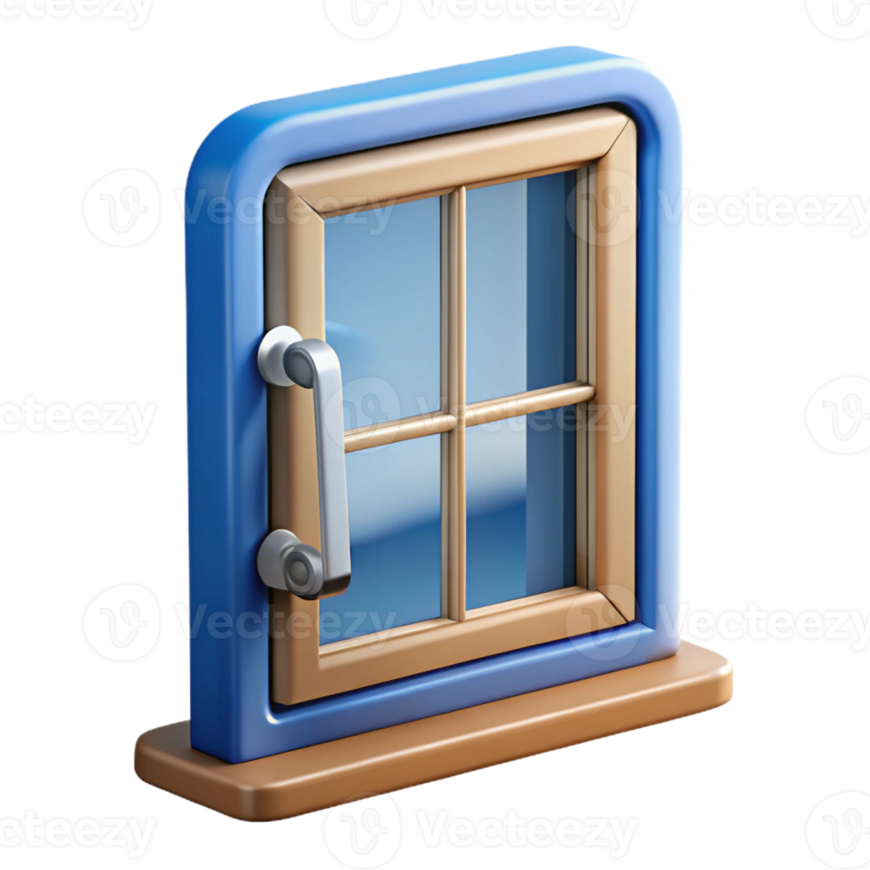 intense dazzling Casement window, crank handle with Transparent Background expertly shot png