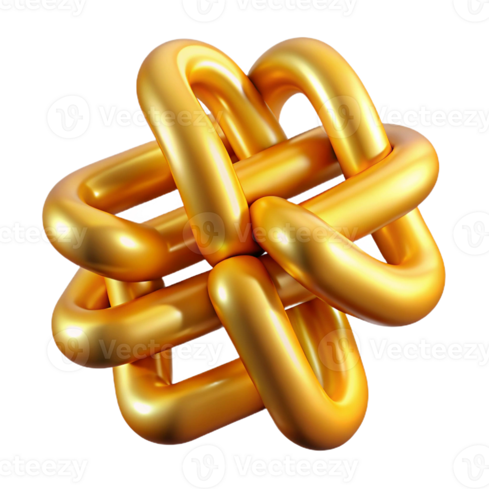 bold magnificent A stylized hashtag symbol made of intertwined golden chains with Transparent Background top-tier png