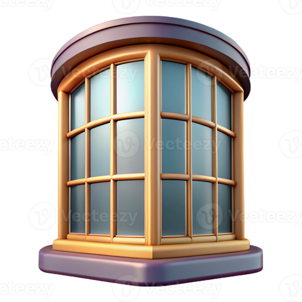 unparalleled rustic Bay window, curved glass panes with Transparent Background precision png