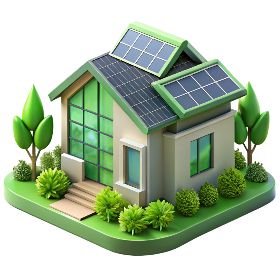 elegant modern A Modern Eco Friendly House with Solar 4K png