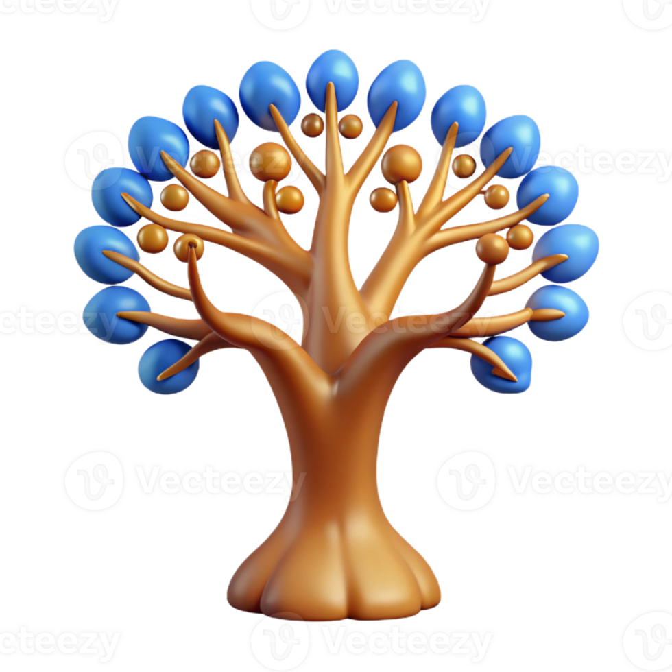 pristine iconic A stylized tree of life with intricate branches with Transparent Background png