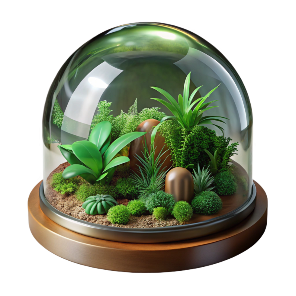 impressive vintage A Glass Dome Biosphere Containing a exclusive png
