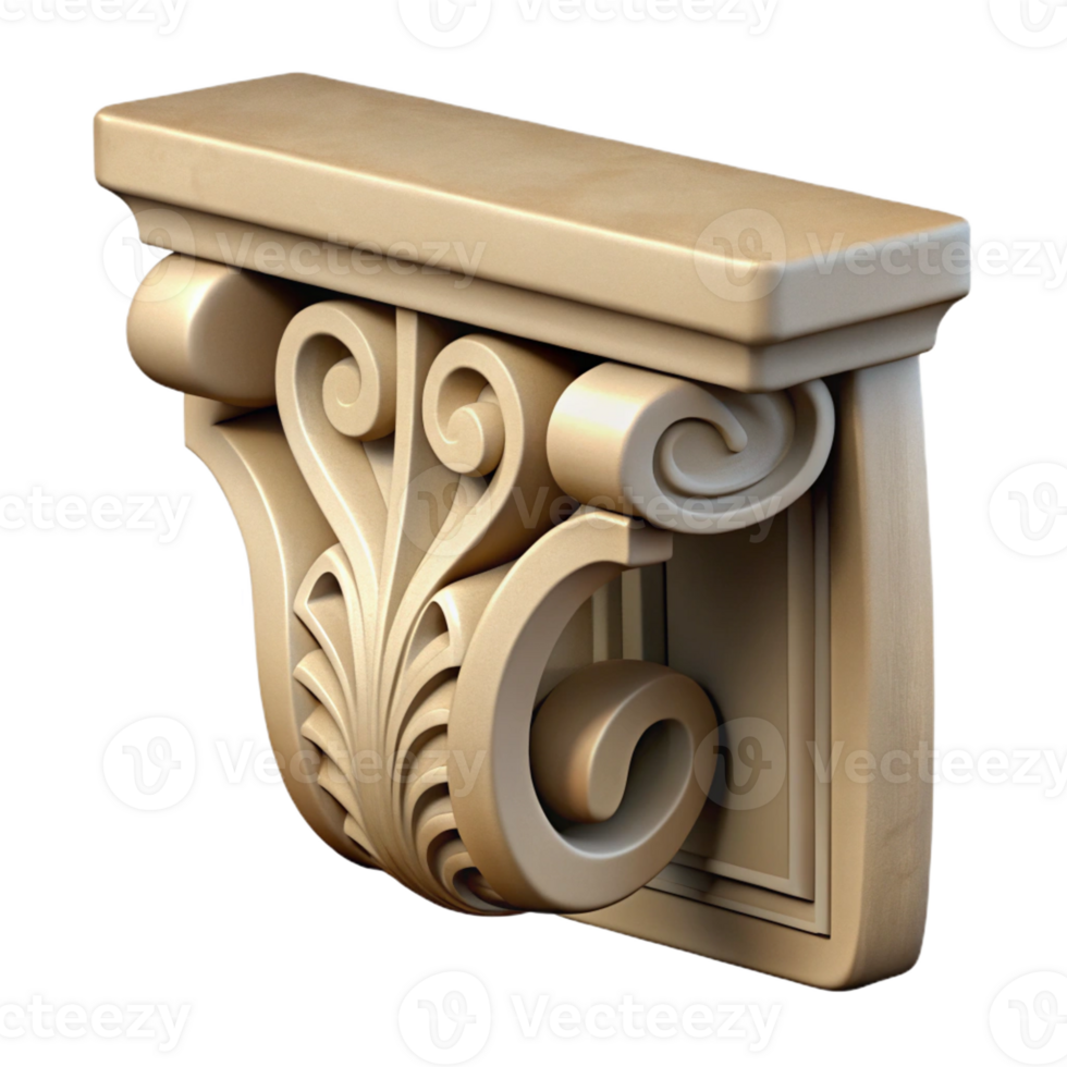 majestic nostalgic nordic Corbel, carved stone bracket with Transparent Background exclusive png