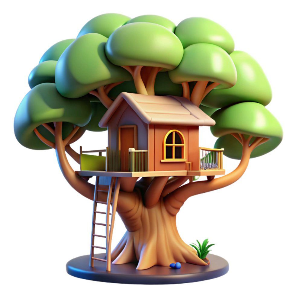 beautiful classic A Treehouse Built Into the Branches of a original png