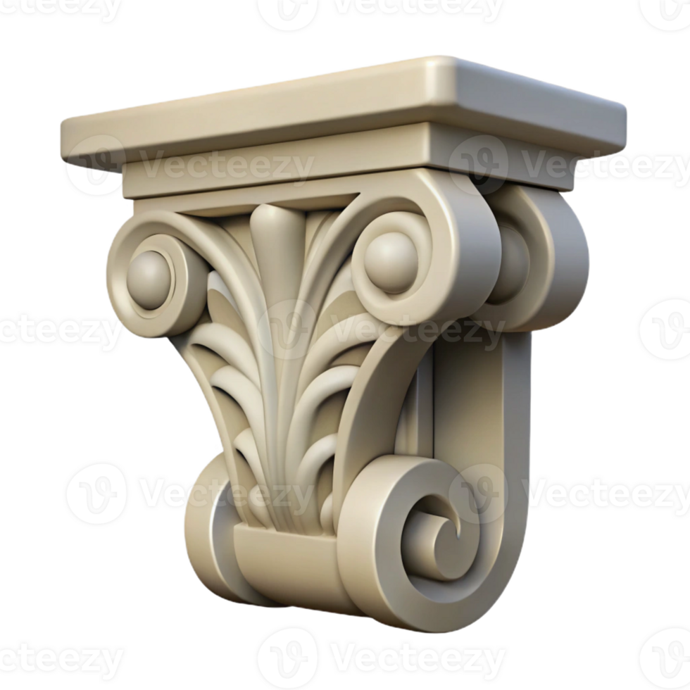 vibrant artistic Corbel, carved stone bracket with Transparent Background premium png