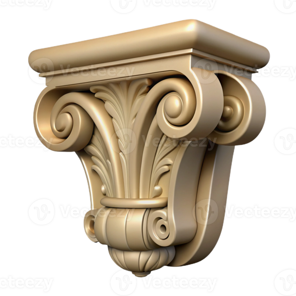 glorious futuristic Corbel, carved stone bracket with Transparent Background gallery standard png