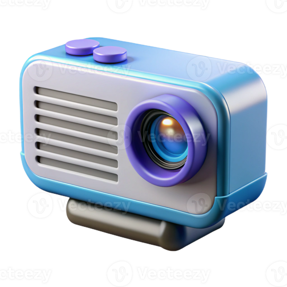 iconic avant-garde Projector displaying presentation with Transparent Background high resolution png