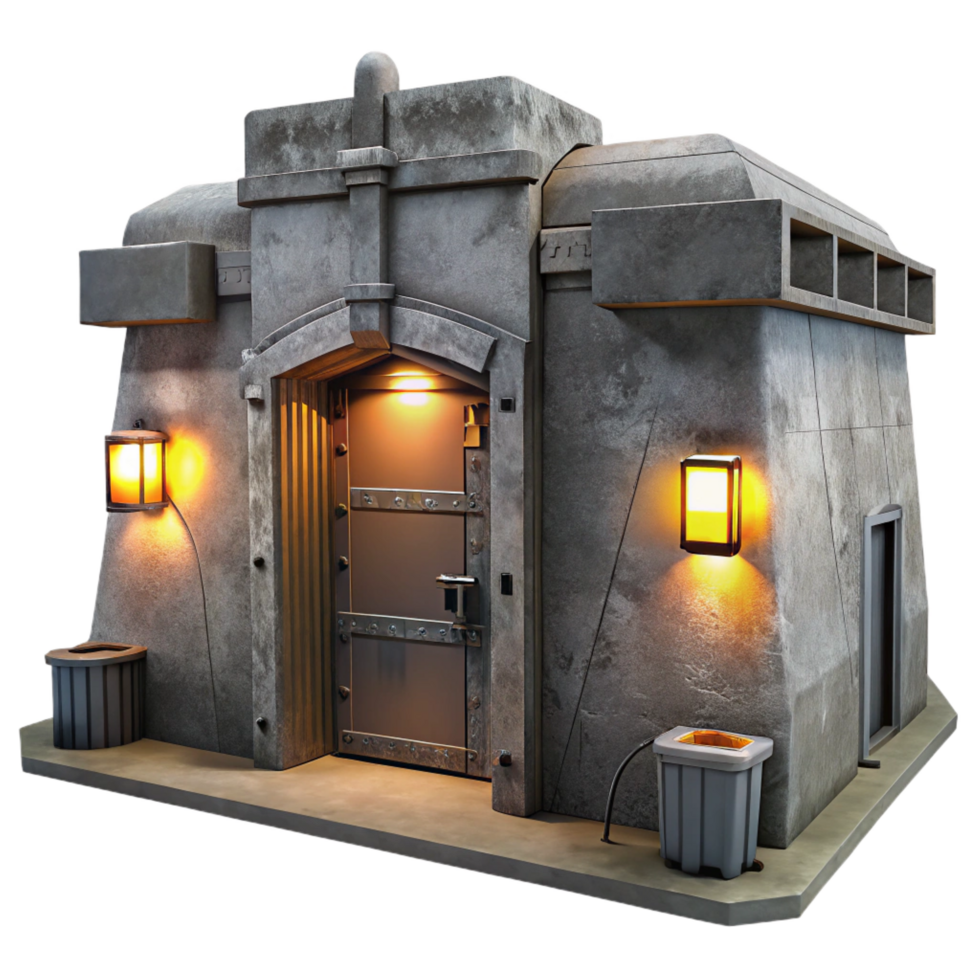 magnificent contemporary An Underground Bunker with Thick Concrete 4K png