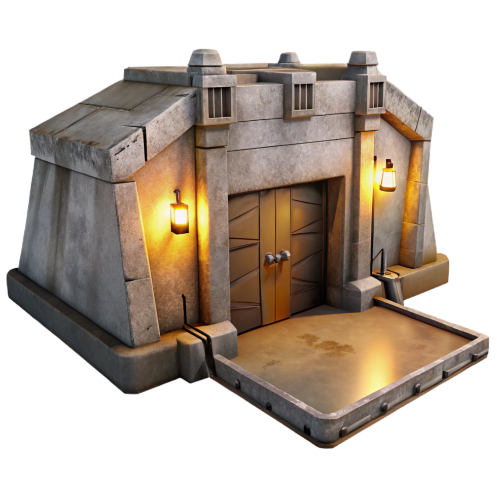 dramatic modern An Underground Bunker with Thick Concrete exclusive png