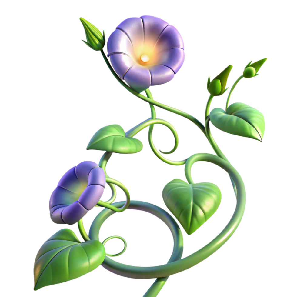 wonderful vintage A Spiraling Vine of Morning Glories high resolution png