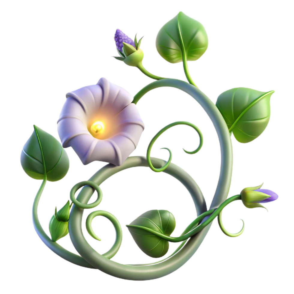 impressive traditional A Spiraling Vine of Morning Glories detailed png
