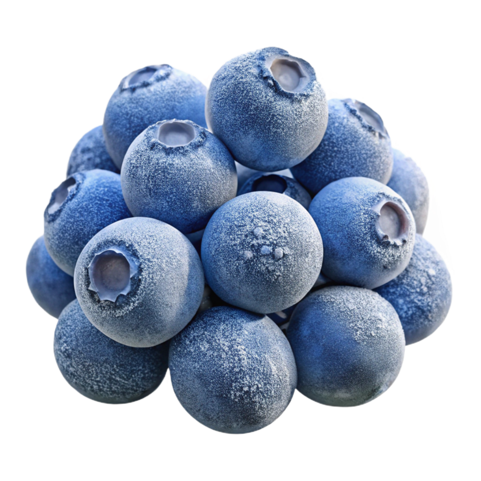 wonderful minimalist A Cluster of Ripe Blueberries Covered in professional png