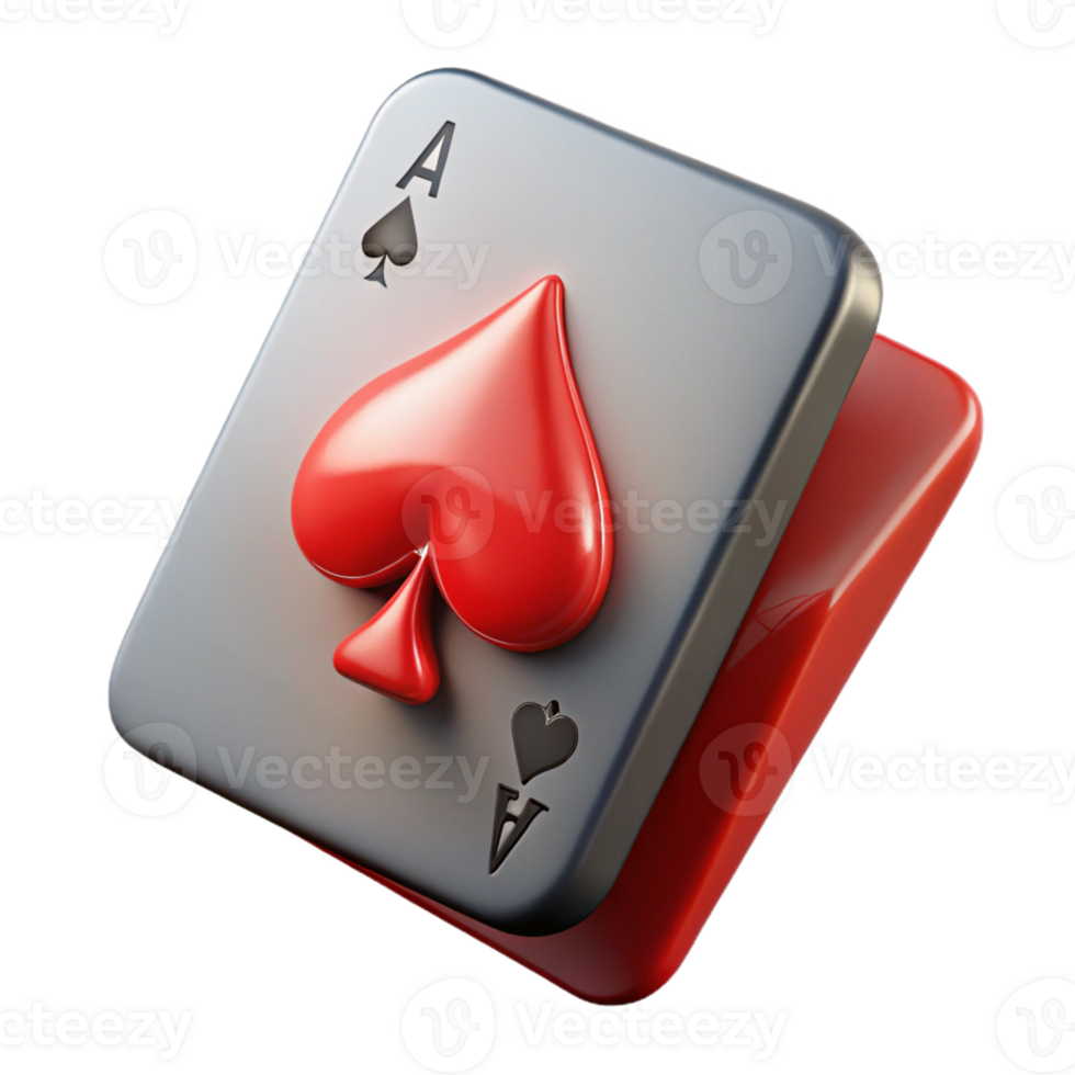notable victorian Photorealistic, isolated cutout of a single, playing card, Ace of Spades with Transparent Background premium png