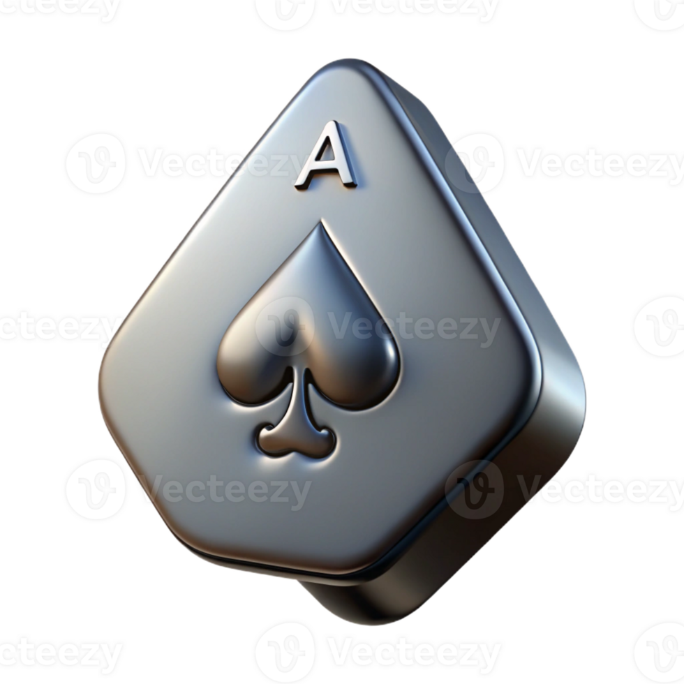 picturesque romantic modern Photorealistic, isolated cutout of a single, playing card, Ace of Spades with Transparent Background perfect clarity png
