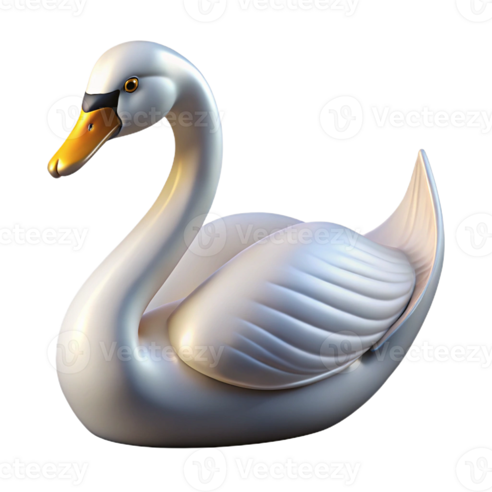 magnificent bohemian Graceful swan, elegant posture, with Transparent Background sharp png