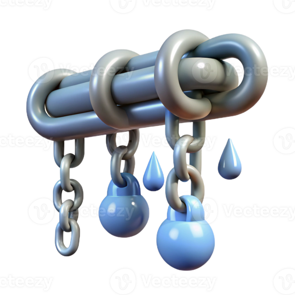 passionate dazzling Rain chain, decorative alternative to downspout with Transparent Background flawless png