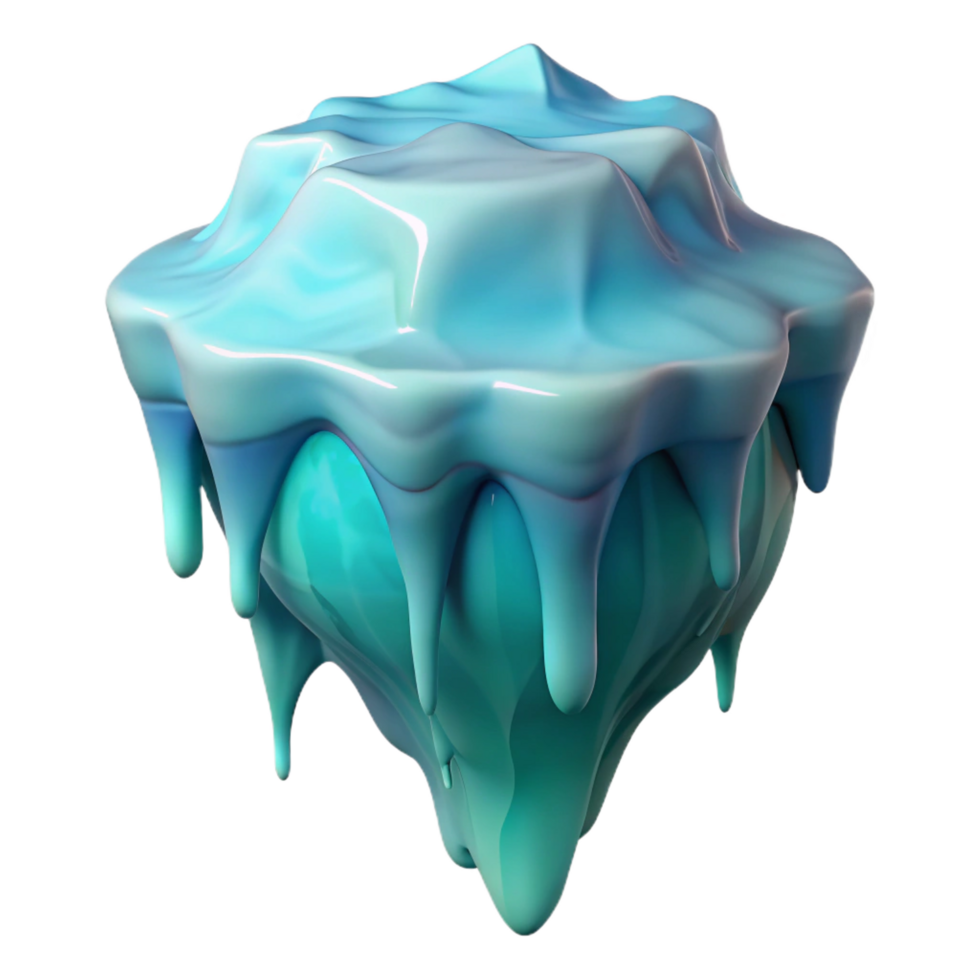 serene modern A Melting Glacier Reflecting a Turquoise high quality png
