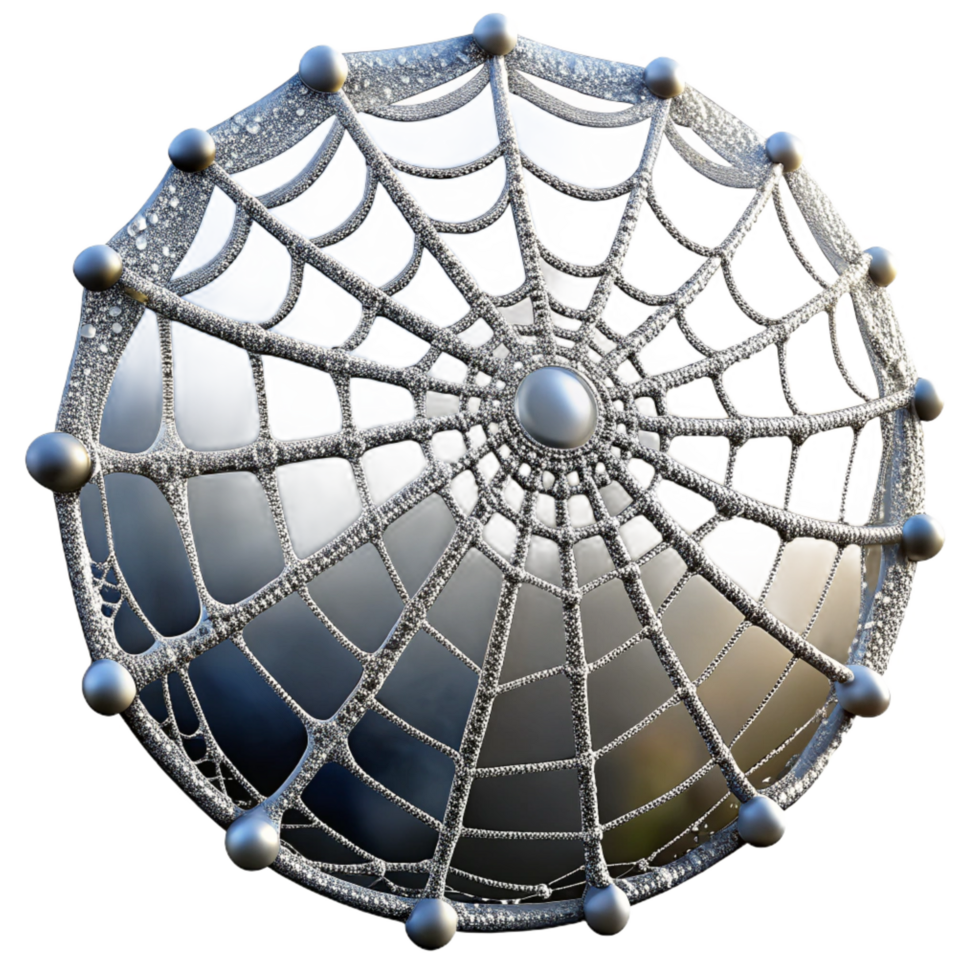 elegant minimalist A Close Up of a Spider Web Covered in original png