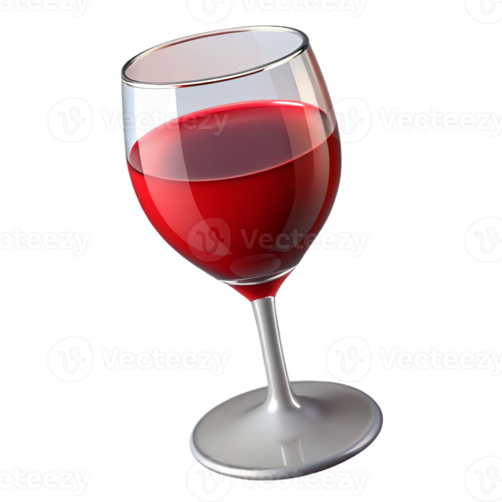 magnificent mid-century A single, glass of red wine with Transparent Background gallery standard png