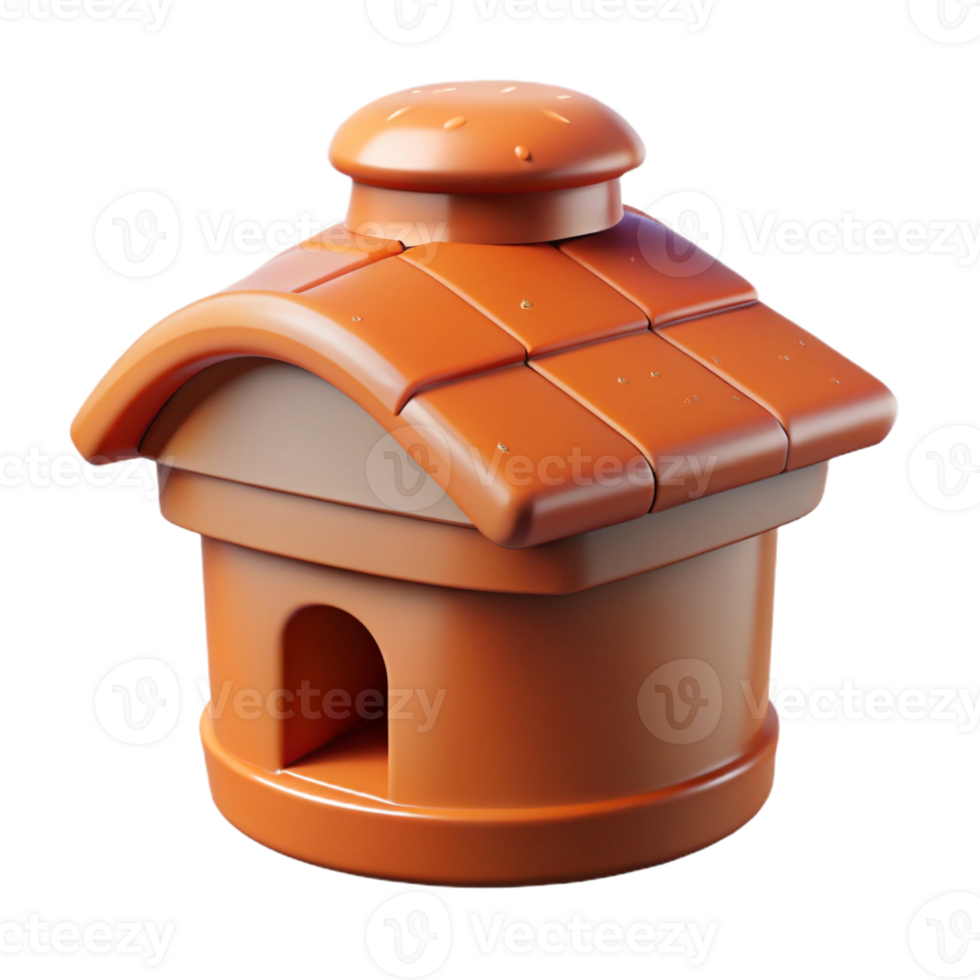 rare minimalist Chimney cap, terracotta rain cover with Transparent Background masterfully captured png