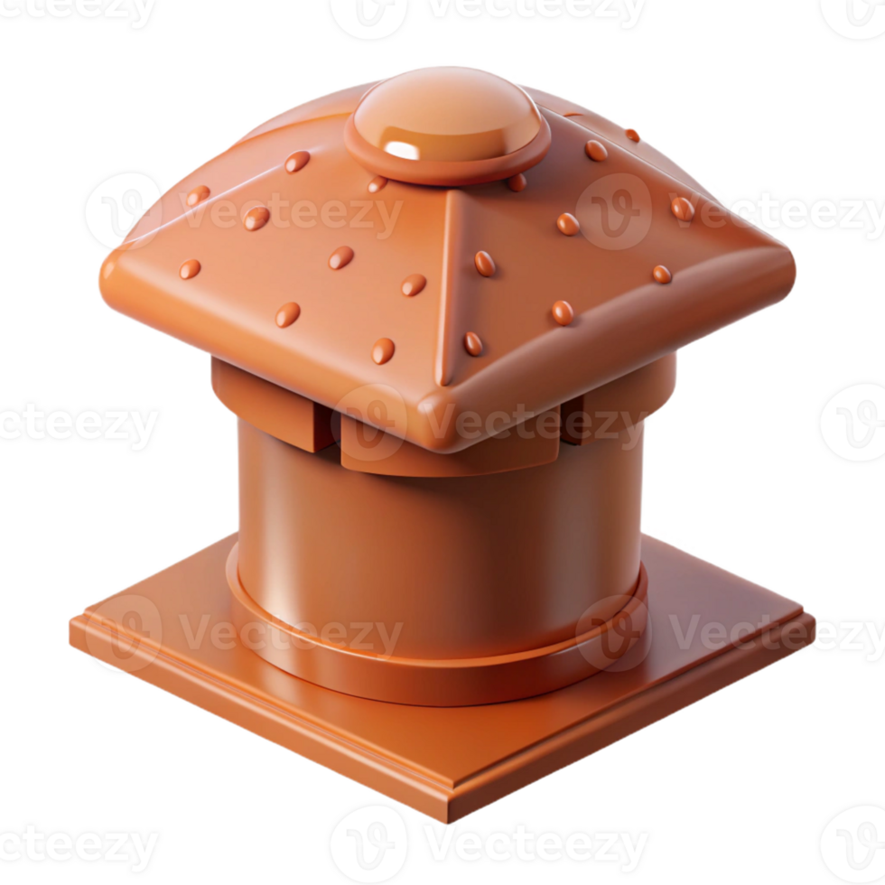 celebrated traditional Chimney cap, terracotta rain cover with Transparent Background professional png
