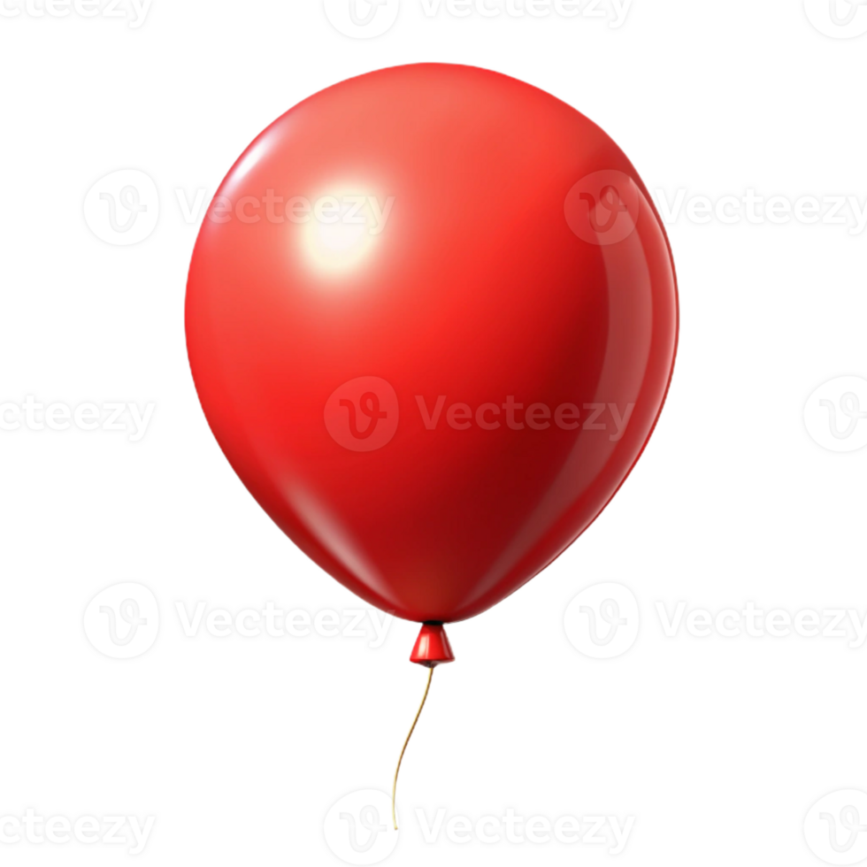 glorious playful art deco A single, red balloon with Transparent Background museum quality png