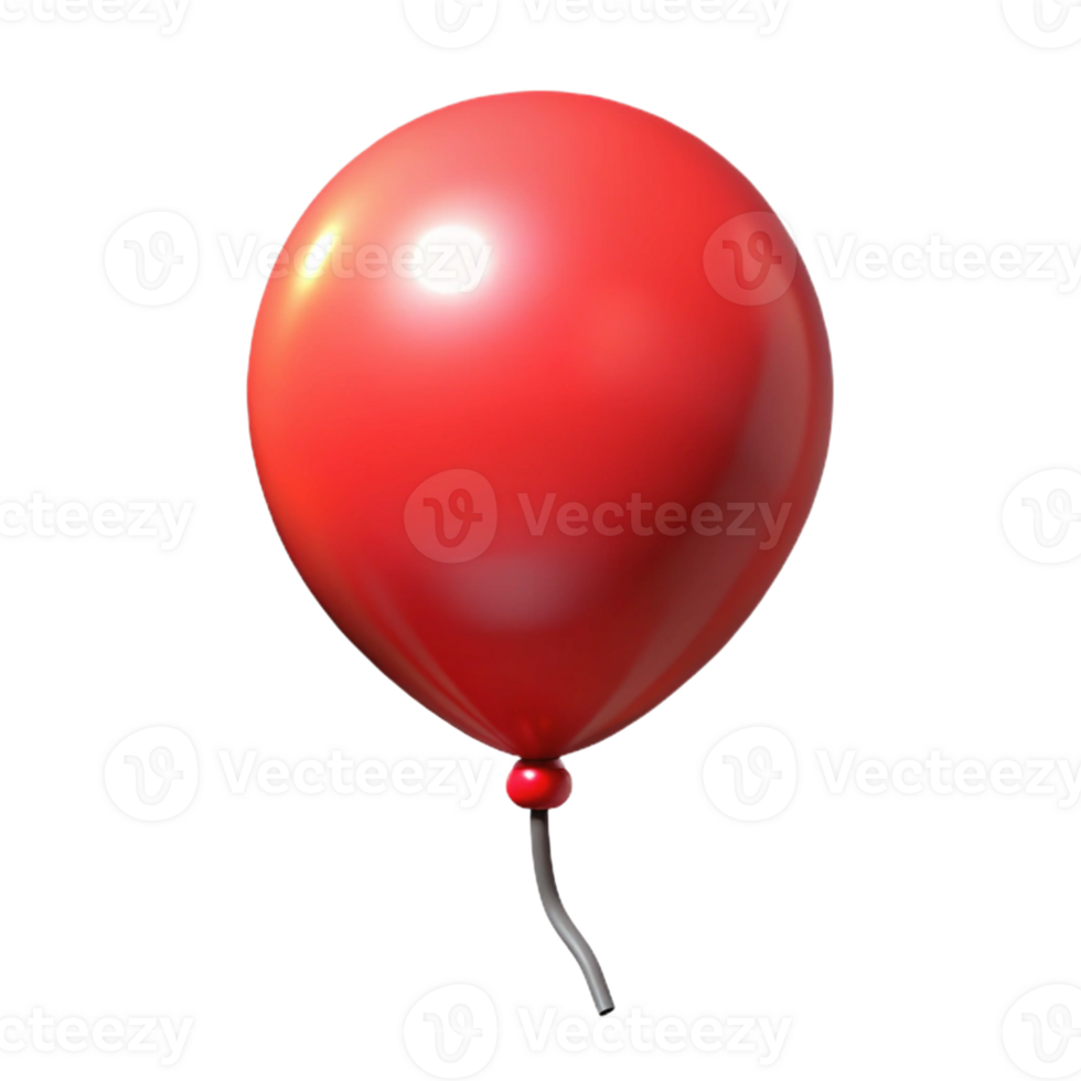 playful picturesque A single, red balloon with Transparent Background handcrafted png