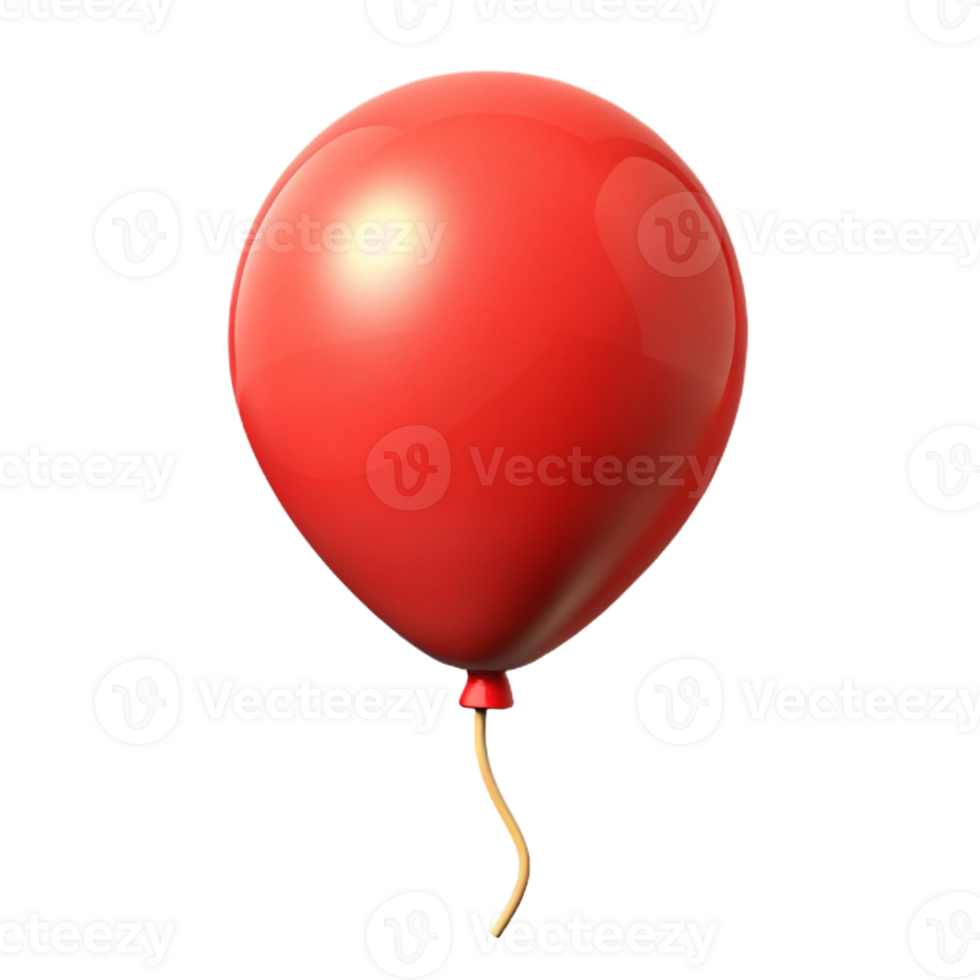 unforgettable mid-century A single, red balloon with Transparent Background ultra HD png