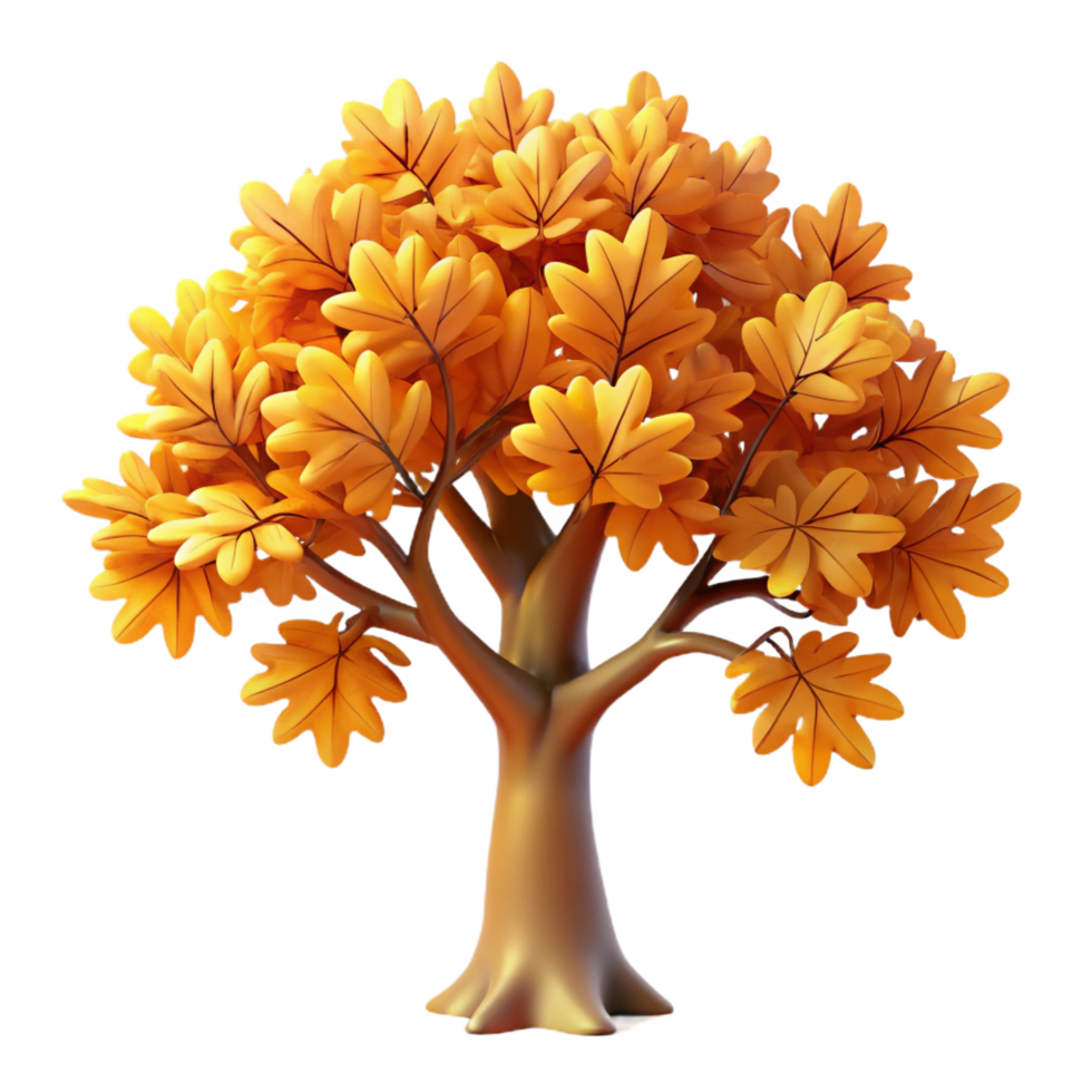 stunning creative A Majestic Oak Tree in Full Autumn 4K png