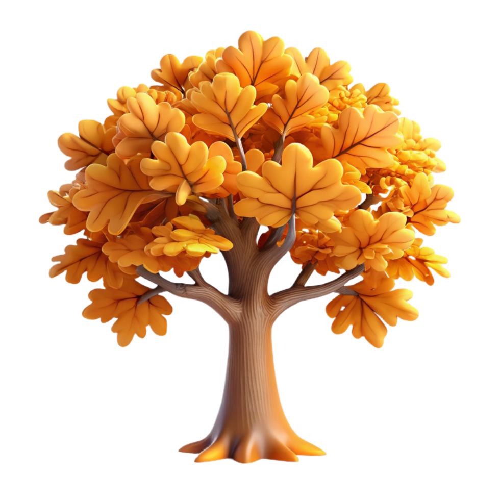 magnificent rustic A Majestic Oak Tree in Full Autumn authentic png
