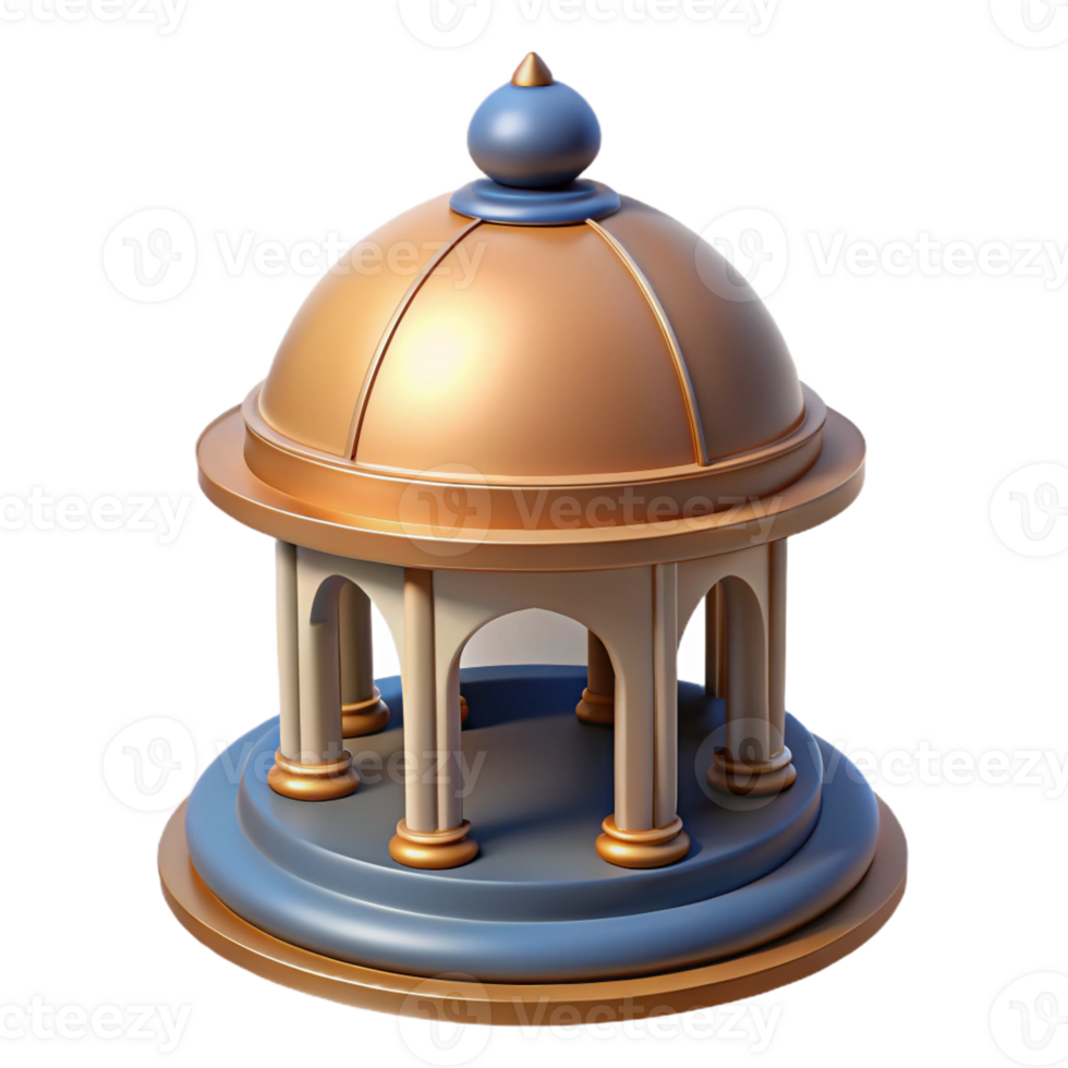reflective sumptuous Cupola, small domed roof structure with Transparent Background authentic png