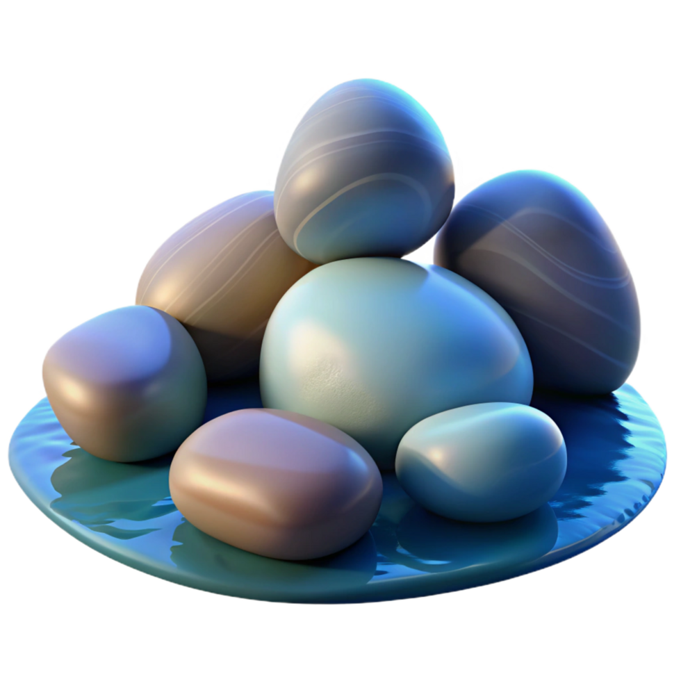 serene modern A Group of Pebbles Smoothed by the Ocean premium png