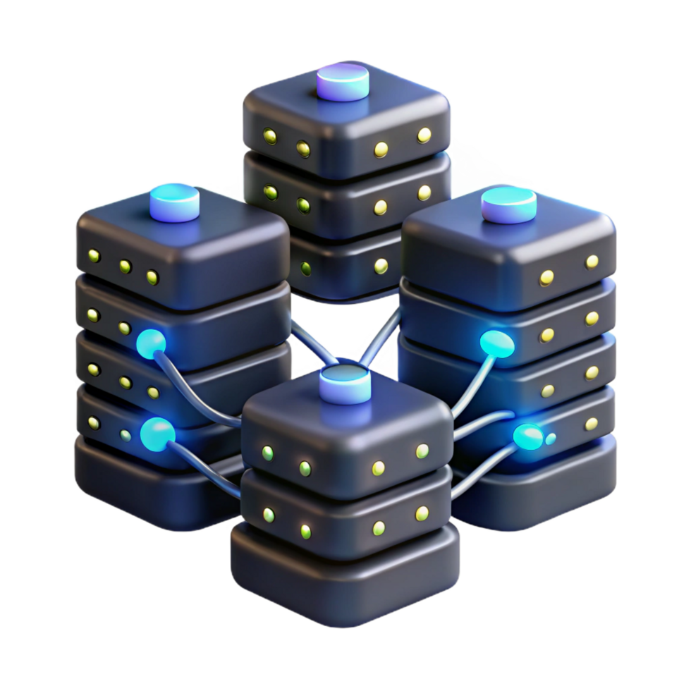 vibrant abstract A Network of Interconnected Servers genuine png