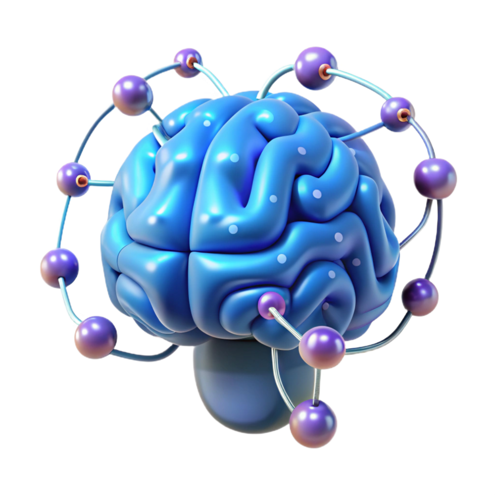 vibrant abstract A Brain Connected to a Network of Wires premium png