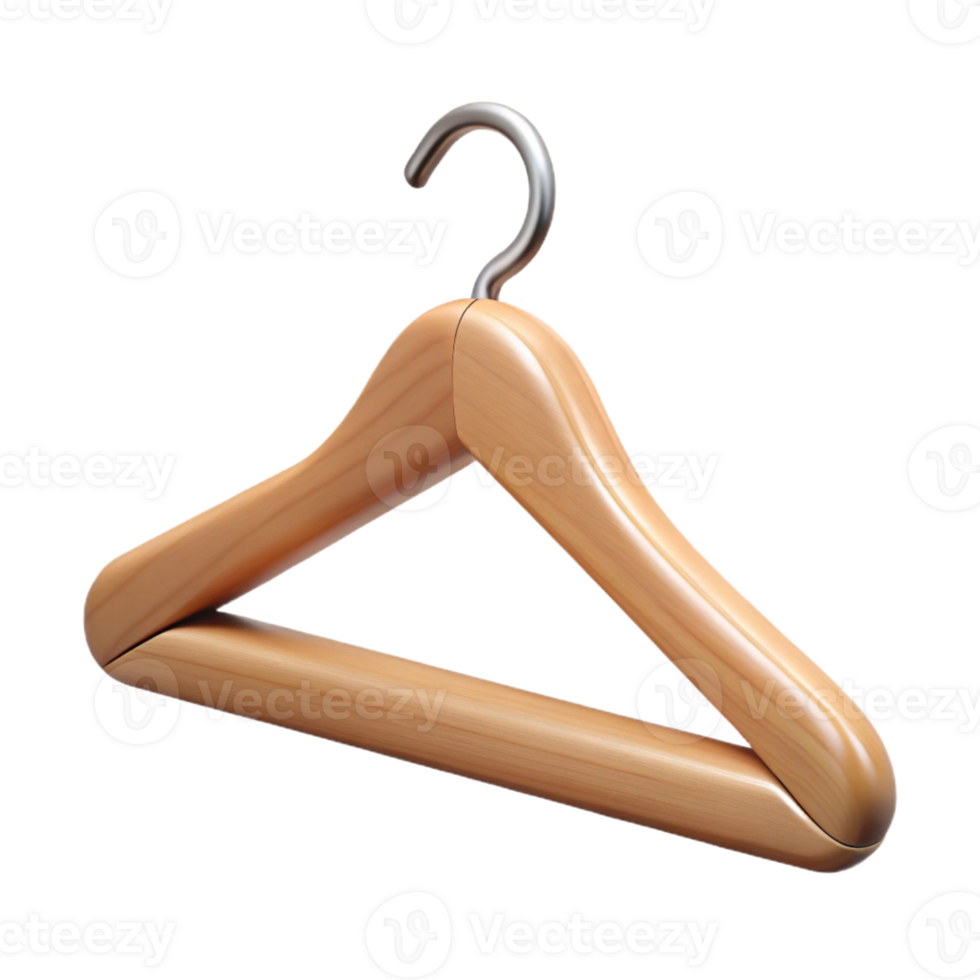 celebrated victorian Hyper-specific professional render of a single blank wooden clothes hanger Isolated cutout with Transparent Background professional png
