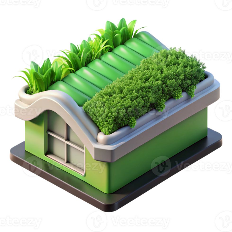 breathtaking notable Green roof section, planted vegetation with Transparent Background png
