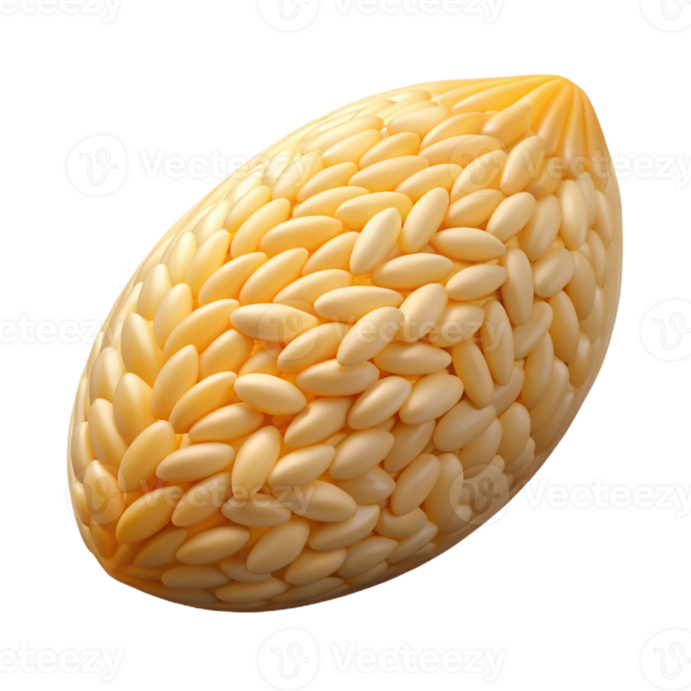 acclaimed artistic Hyper-specific, professional render of a single, grain of rice, long-grain, isolated cutout with Transparent Background refined png