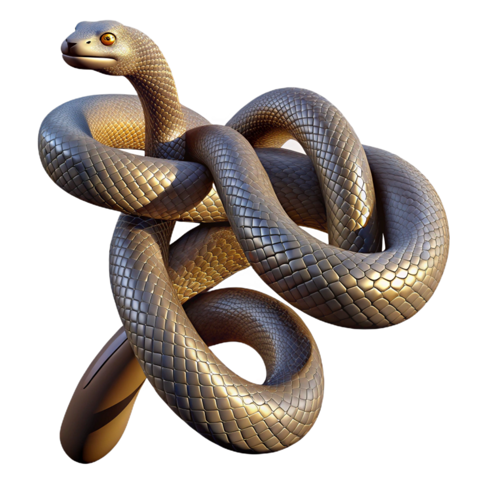 dramatic vintage A Slithering Snake Coiled Around a high resolution png